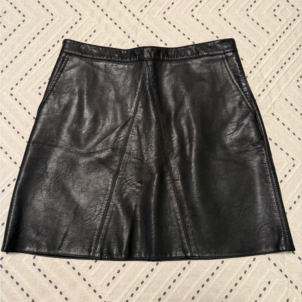 Zara Black Leather Mini Skirt